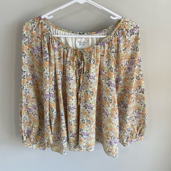 Tuckernuck Hyacinth House Flower Power Maisie Tie Blouse - Size Medium - Picture 8 of 8